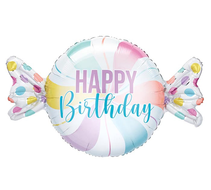 Happy Birthday Balloon - Candy Shaped 40" (with helium)