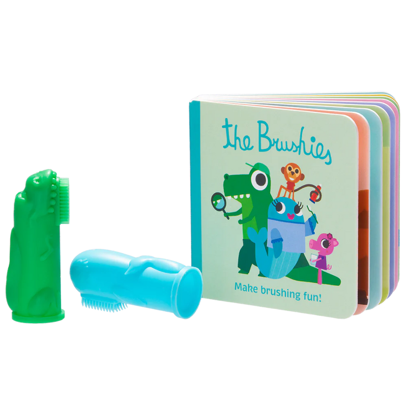 Baby & Toddler Finger Toothbrush - 2 Pack & Mini Book