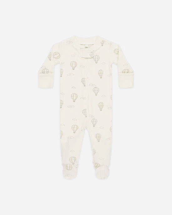 Zip Long Sleeve Sleeper Footie || Hot Air Balloons