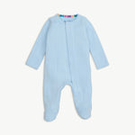 love lines blue organic cotton pointelle