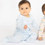 love lines blue organic cotton pointelle