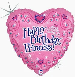 18" Happy B-Day Princess (with helium)