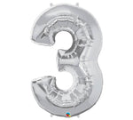 34" Silver Number Balloon - Tadpole