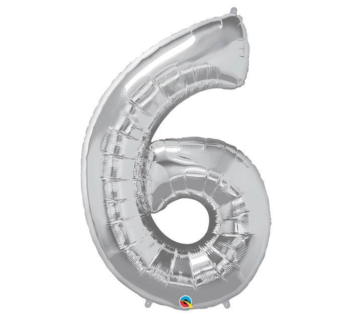 34" Silver Number Balloon - Tadpole