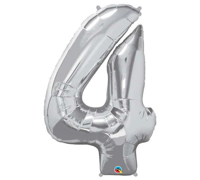 34" Silver Number Balloon - Tadpole