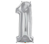 34" Silver Number Balloon - Tadpole