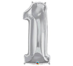 34" Silver Number Balloon - Tadpole