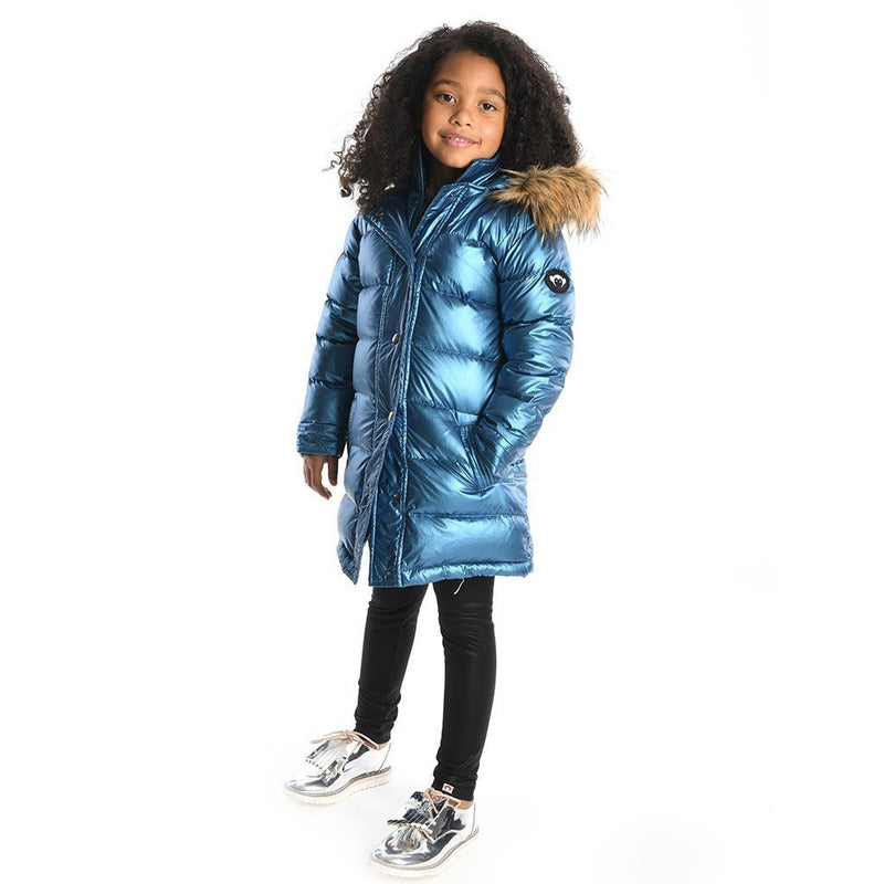 Appaman Long Down Coat Metallic Blue - Tadpole