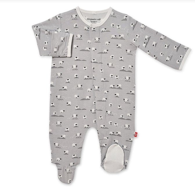 Baa Baa Baby Modal Magnetic Footie - Tadpole