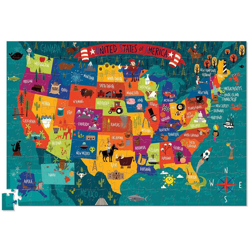 Crocodile Creek Puzzle & Poster USA - Tadpole