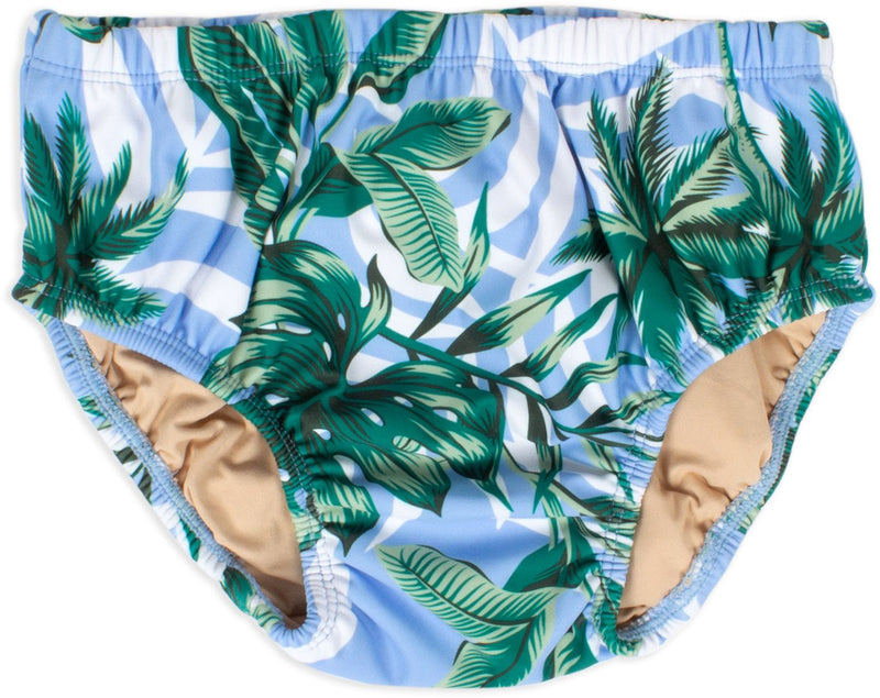 diaper cover - blue palm - Tadpole