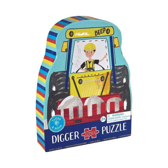 Digger 12pc Shaped Jigsaw with Shaped Box - Tadpole