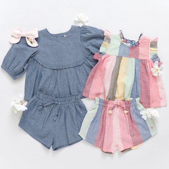 Girls Rowan Top - Chambray - Tadpole