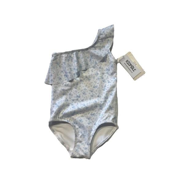 Kidpole Girls One-Piece Violet Peonies Swimsuit - Tadpole