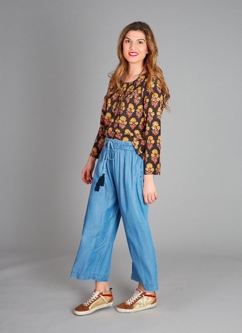 Pink Chicken Nora Top - Black Medallion Floral - Tadpole