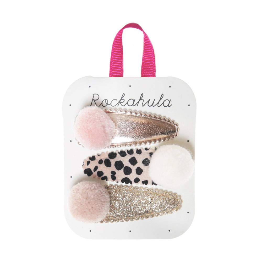 Lily Leopard Pom Pom Clips